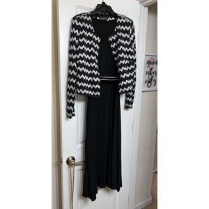 Jessica Howard  Black Dress with Silver and black jacket size 14
